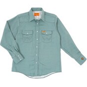 Wrangler Snap Front FR Workshirt in Green Geo Plaid